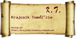 Krajcsik Tomázia névjegykártya
